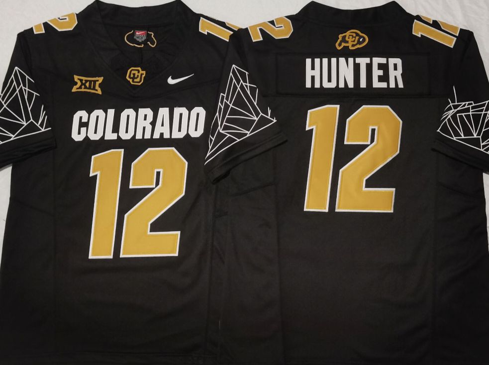 Men Colorado Buffaloes #12 Hunter Black 2025 Nike Limited NCAA Jersey style 2